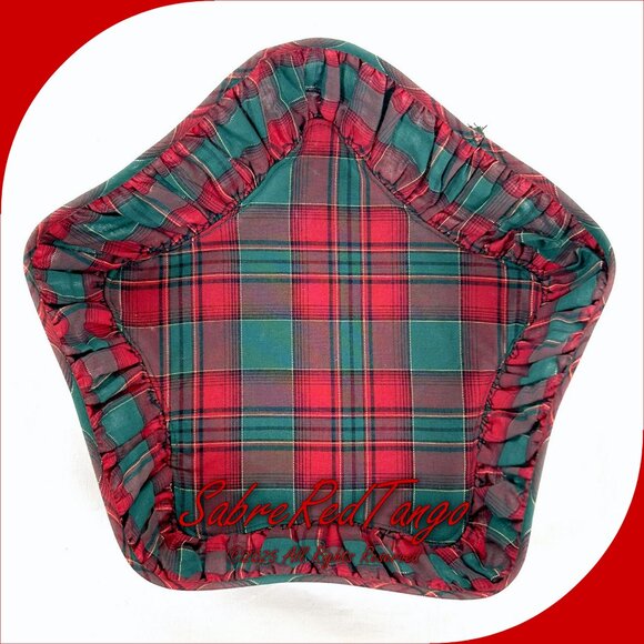 Longaberger 2001 Christmas Red Shining Star Basket Liner Protector Dish Stand - Picture 7 of 10